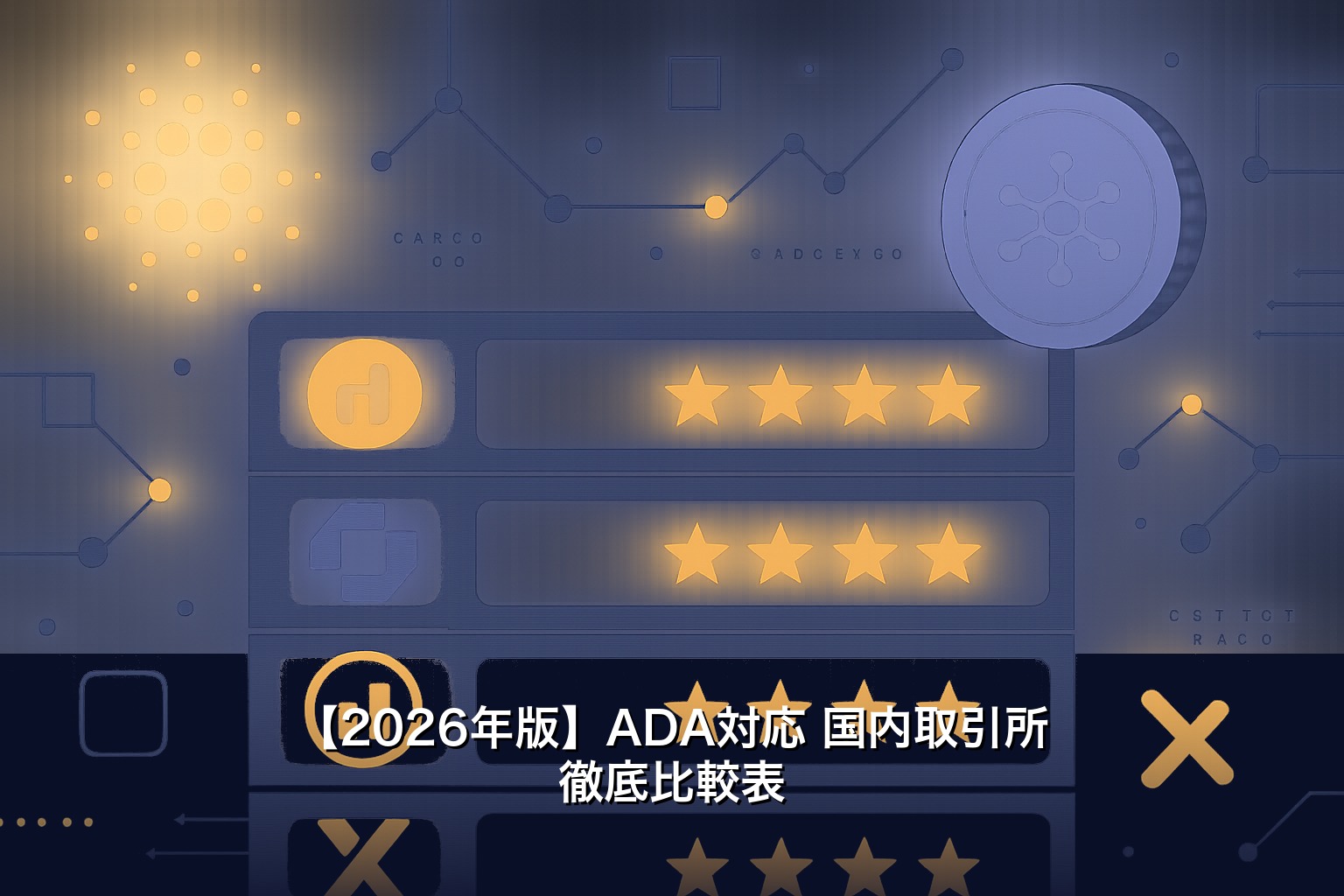 【2026年版】ADA対応 国内取引所 徹底比較表