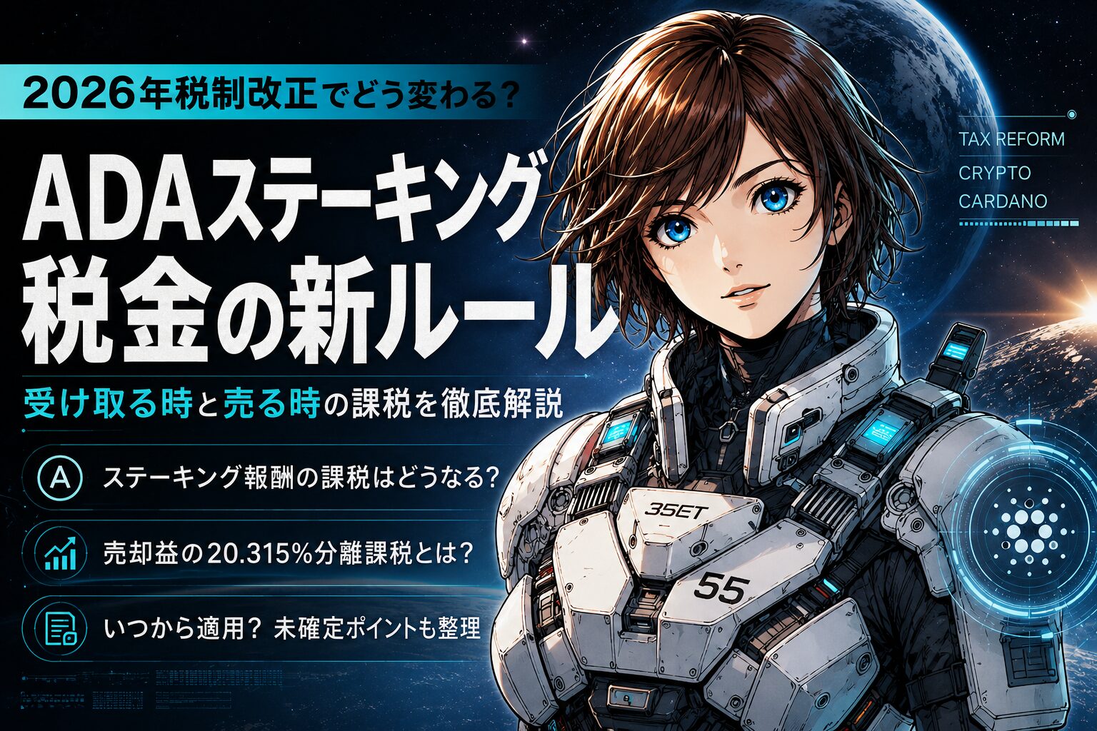 ADAステーキングの税金はいつ変わる？2028年分離課税で変わる部分・変わらない部分