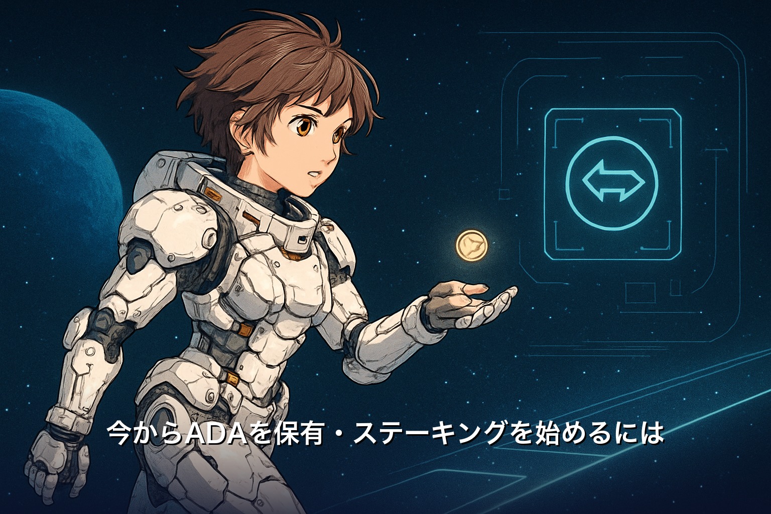 制度の動きを見ながらADAを少額から持ち始める最初の一歩を表すイラスト