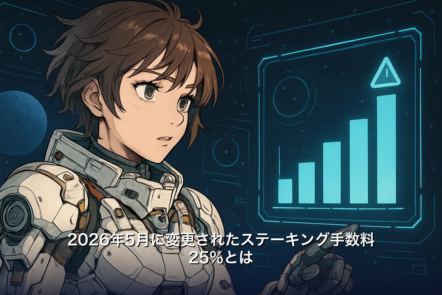 2026年5月に変更されたビットポイントのADAステーキング手数料25%を表すイラスト