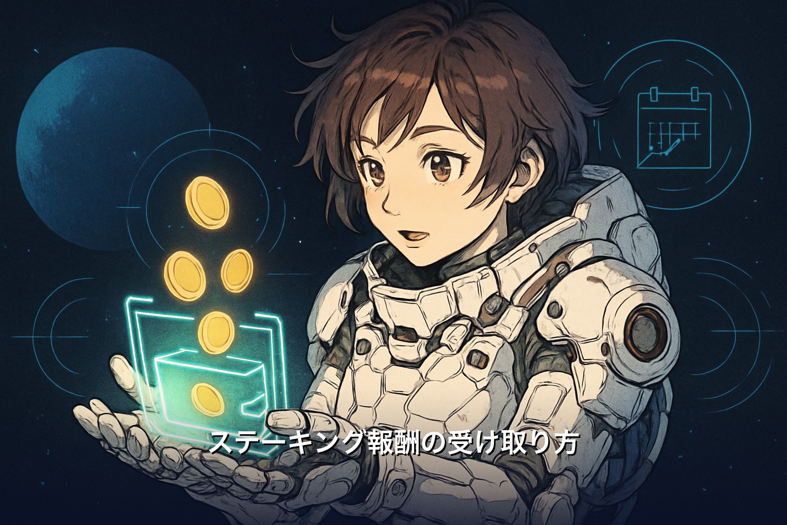 ビットポイントのADAステーキング報酬の受け取り方を表すイラスト