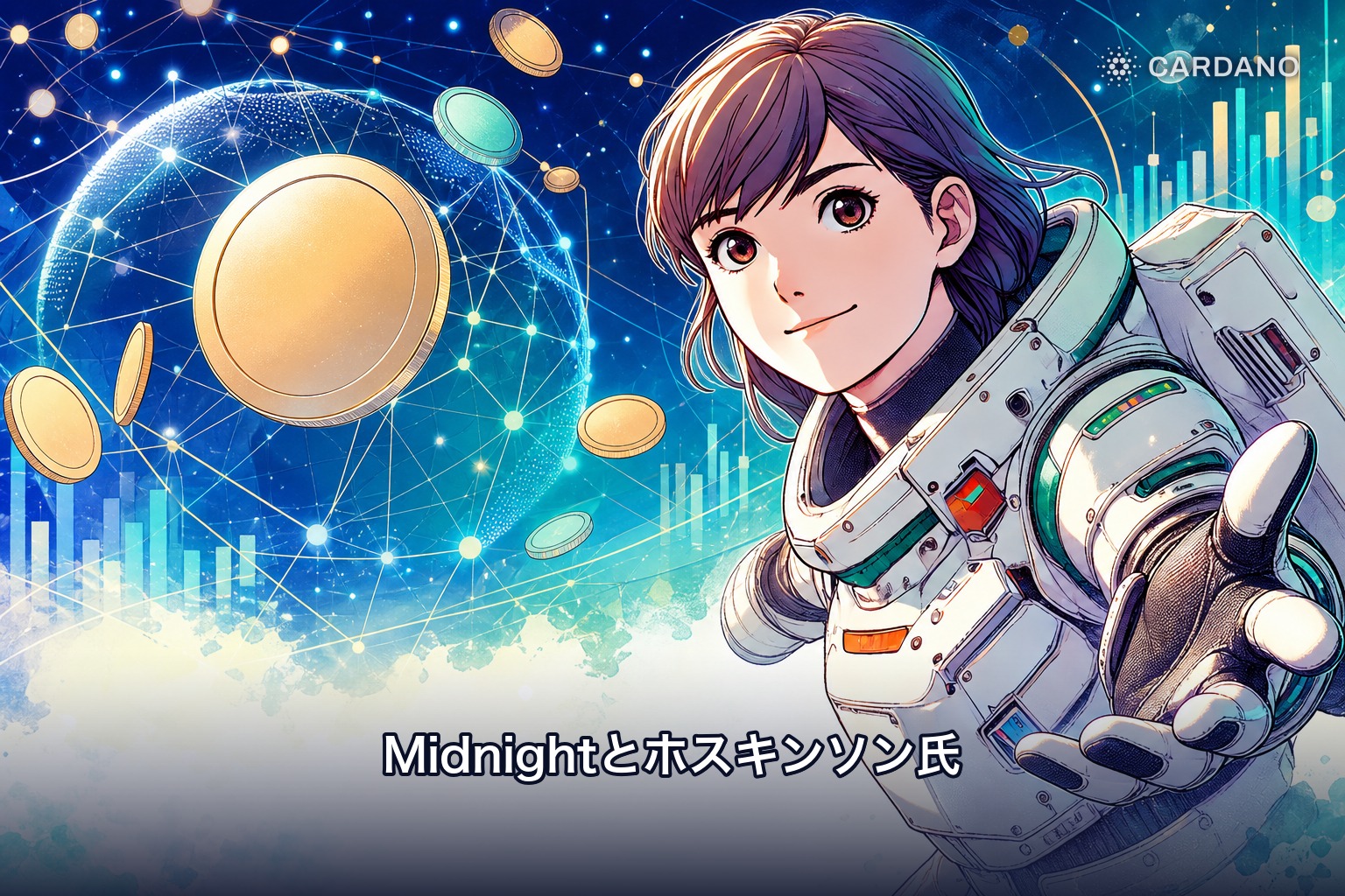MidnightとCharles Hoskinsonの関係を副業収益化の観点から解説する記事のアイキャッチ画像
