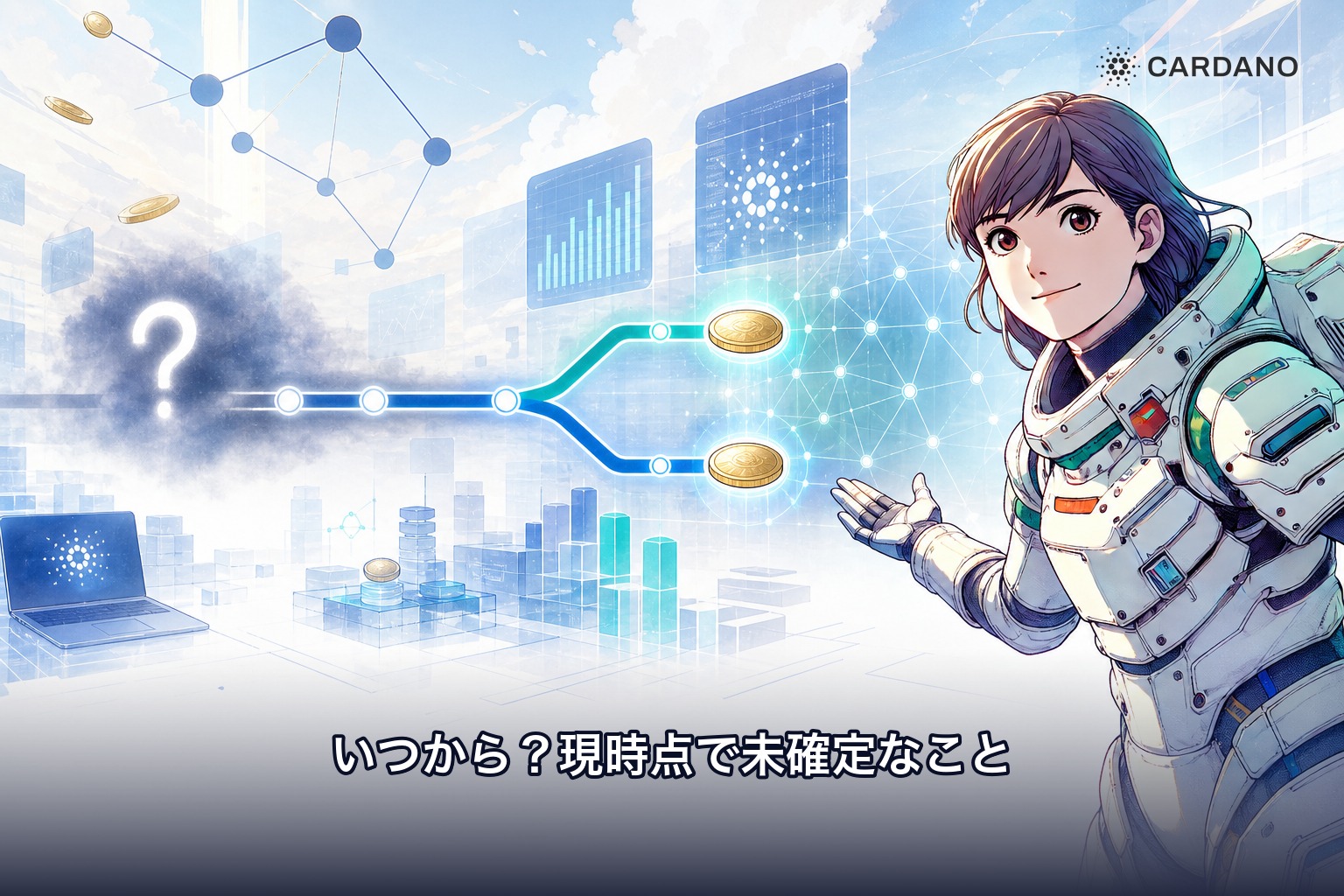 ADAステーキング税制改正の適用開始が施行日次第で2027年か2028年になる未確定さを示すイラスト